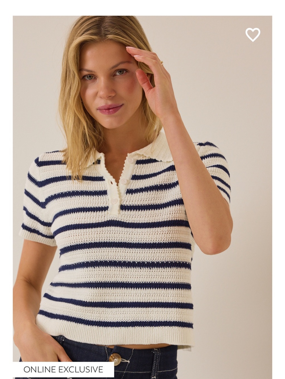 Altar’d State Bowie Stripe Knit Polo - Picture 2 of 8